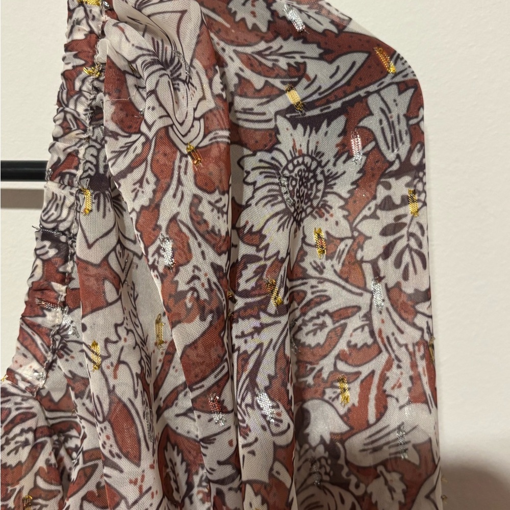 NWOT REVOLVE Coastal Cowgirl Brock Mini Dress in Brown & Ivory Floral - Picture 6 of 13